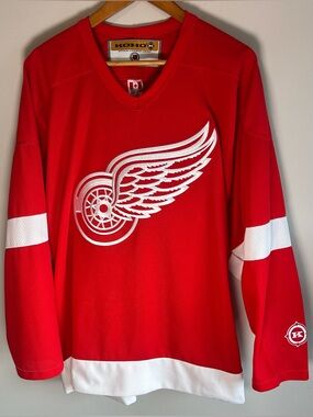 Vintage KOHO Detroit Red Wings NHL Hockey Jersey Size L Stanley Cup 02 Stitching
